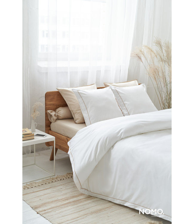 Nomo Dekbedovertrek Bliss White/Elephant