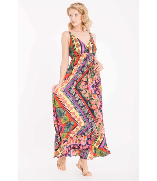 Iconique Lidia Strappy Maxi Dress Printed