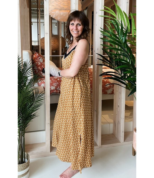 DKNY Golden Hour Maxi Dress Tan Logo