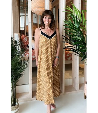 DKNY Golden Hour Maxi Dress Tan Logo