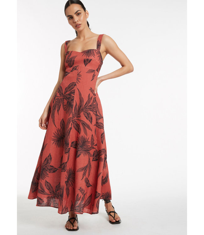 Desert Palm Multi Stitch Dress Terra