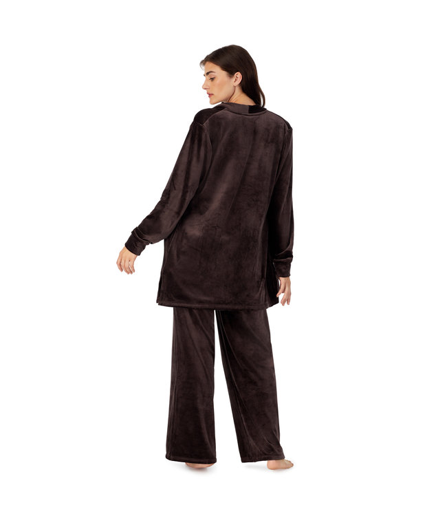 DKNY Crop Top&Pants Lounge Set Velour Luxe Expresso