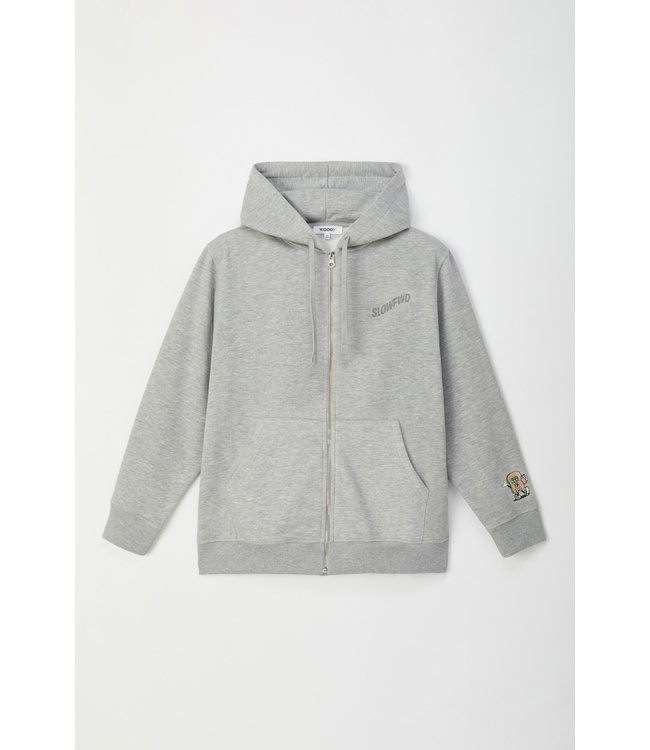 Unisex Zipper Sweater Grijs Melé 222-2-SLD-K/143