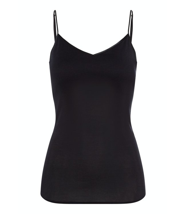 Hanro Seamless Padded Spaghetti Top Black