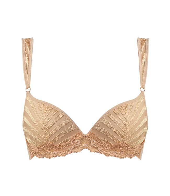 Oxman Light Tan Padded Plunge Bra