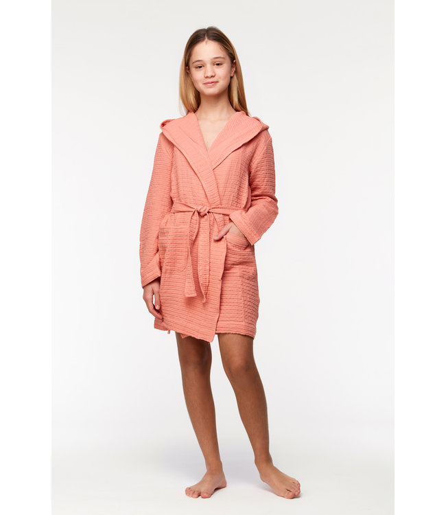 231-2-YNA-W/491 Girls Dressing Gown Coral Almond