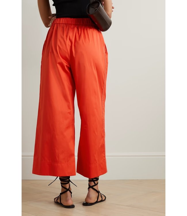 Max Mara Leisure Cannone Cropped Cotton Wite-Leg Pants