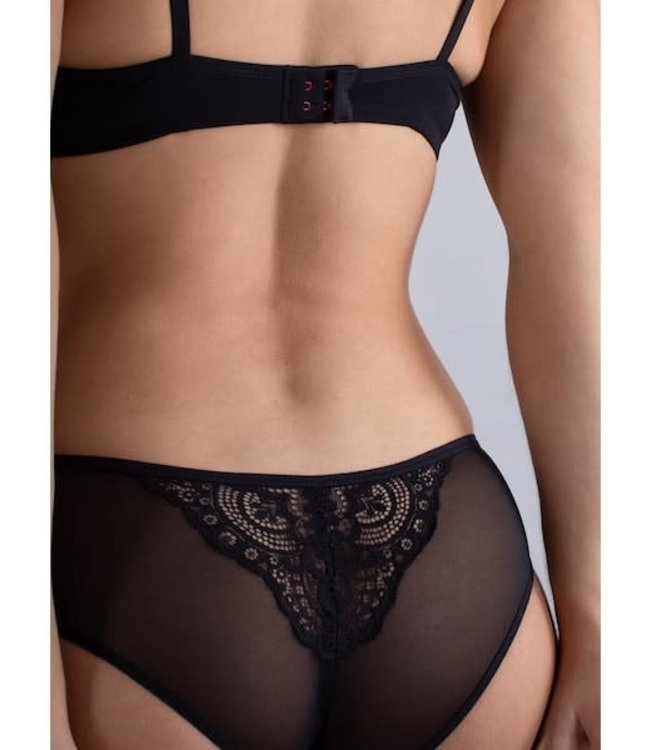 Shorty Panty Sensual Embroidery Black
