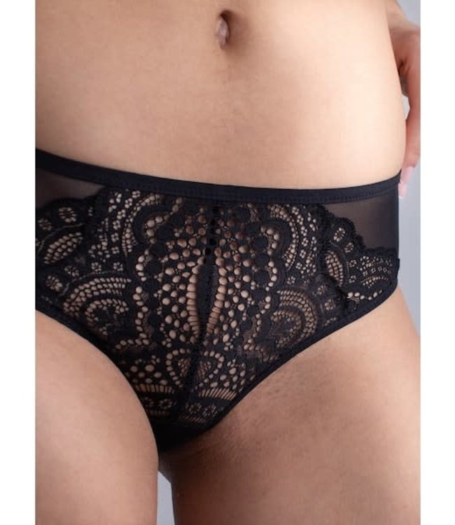 Shorty Panty Sensual Embroidery Black