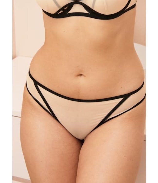 Brazilian Panty Sheer Tulle Beige
