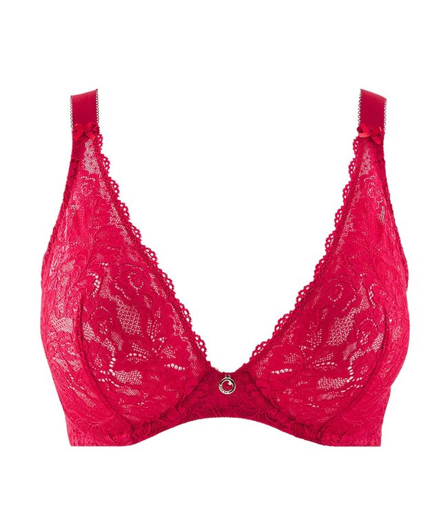 Aubade Paris Triangle Plunge Bh Rosessence Gala Rouge