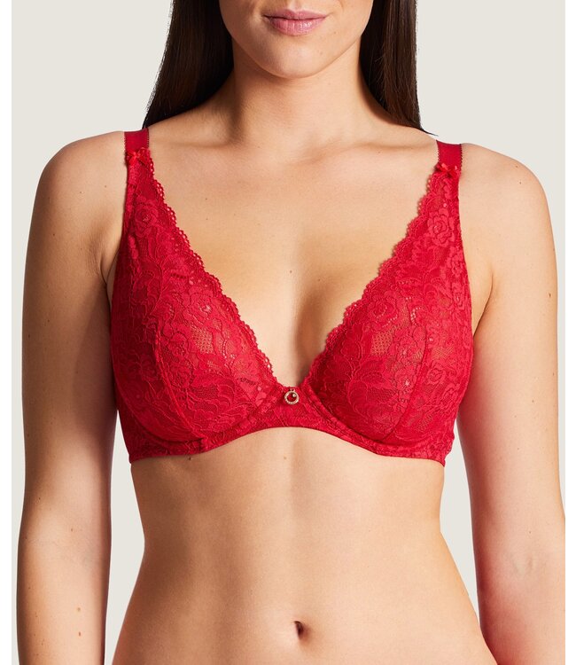 Aubade Paris Triangle Plunge Bh Rosessence Gala Rouge