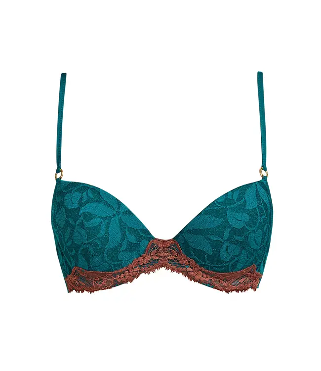 Janis Padded Plunge Bra Jasper Green