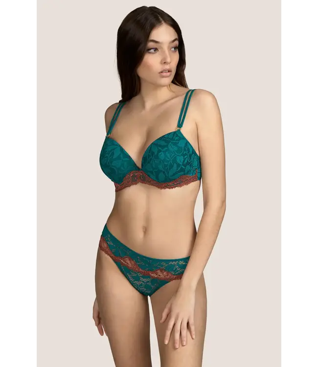 Janis Padded Plunge Bra Jasper Green