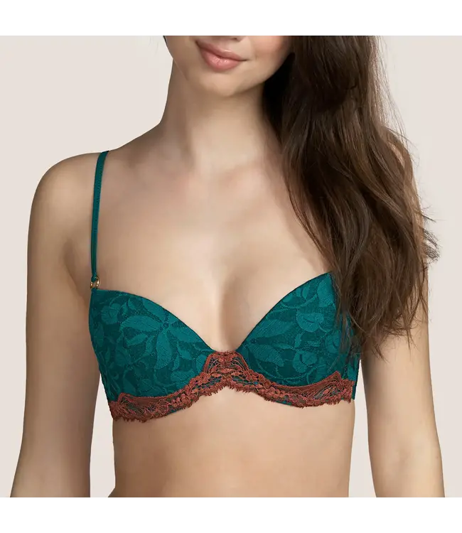 Janis Padded Plunge Bra Jasper Green