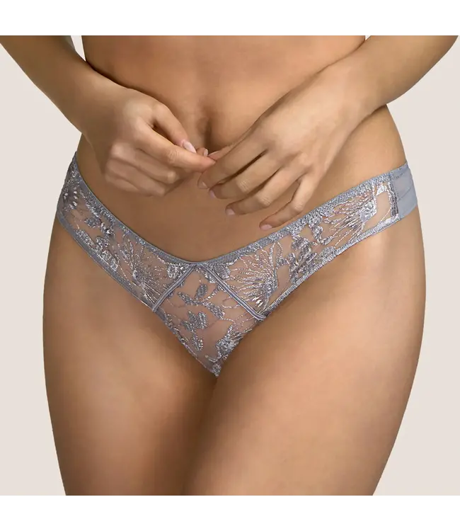 Tina Shorty Thong Silver Metal
