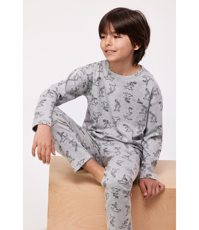 Woody 232-10-PLQ-Q/932 Unisex Pyjama Hazenprint