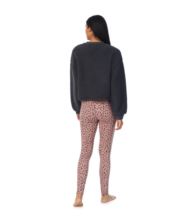 DKNY Top & Legging Lounge Set Bellflower Brown Animal