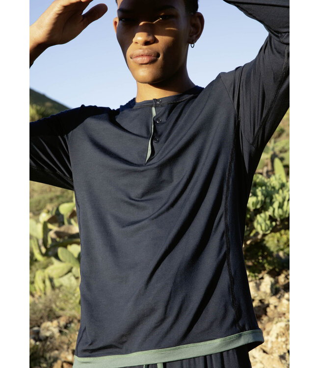 Calida DEEPSLEEPWEAR Men Balancing Shirt Dark Blue