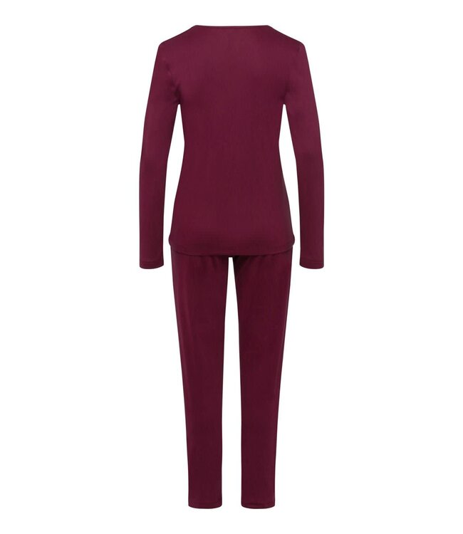 Hanro Joela L/Slv. Pyjama Ruby Wine