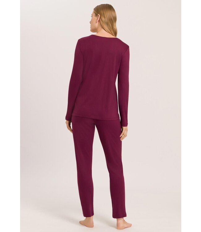 Hanro Joela L/Slv. Pyjama Ruby Wine