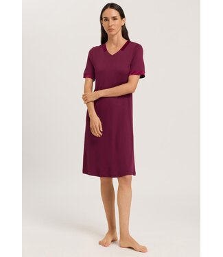 Hanro Joela S/Slv. Nightdress Ruby Wine