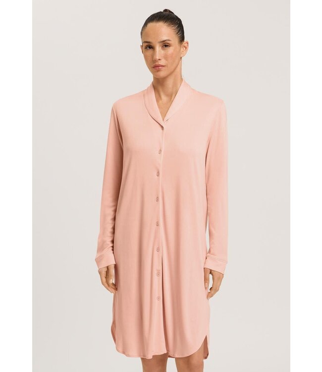 Hanro Natural Comfort L/Slv. Nightdress Blush