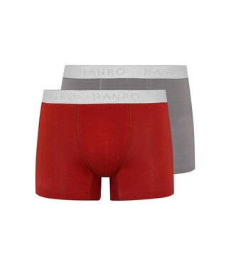 Hanro Cotton Essentials Pants 2-Pack Red Ochre/Grey