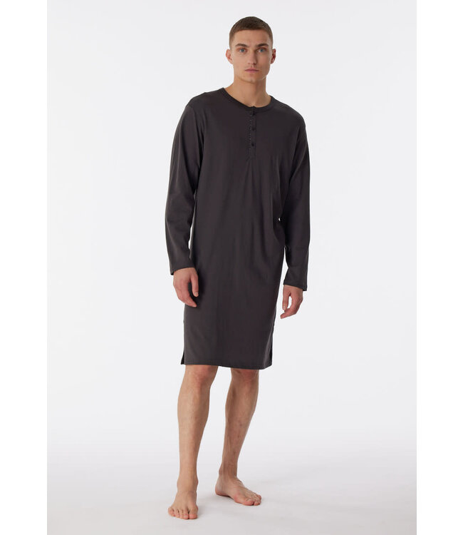 Schiesser Heren Nachthemd Dark Anthracite