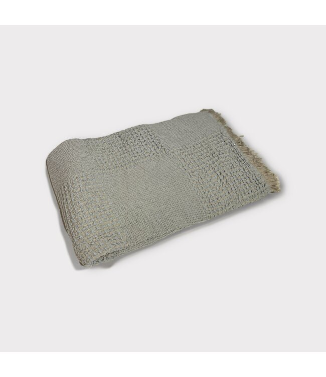 Ocupada Snuggle-Up Throw Waffle Silver Grey