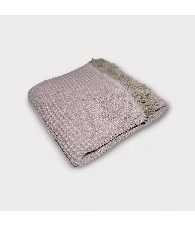 Ocupada Snuggle-Up Throw Waffle Powder Pink