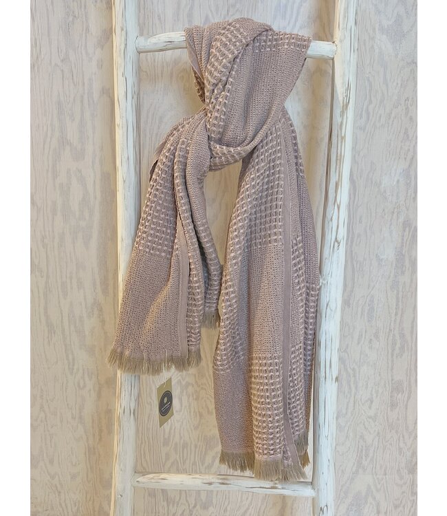 Ocupada Snuggle-Up Throw Waffle Powder Pink