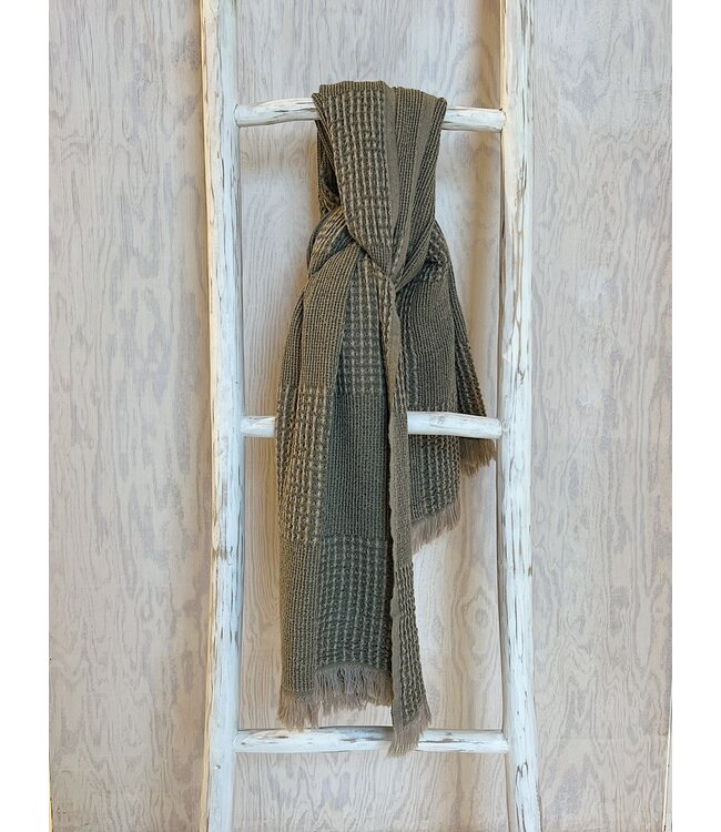 Ocupada Snuggle-Up Throw Waffle Army Green