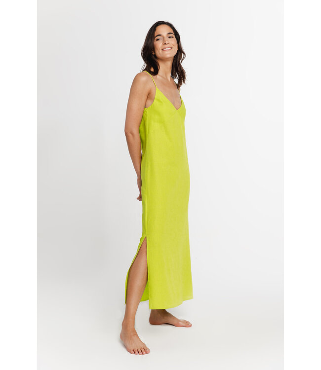 Coemi Linen Dream Nightdress Long Lime