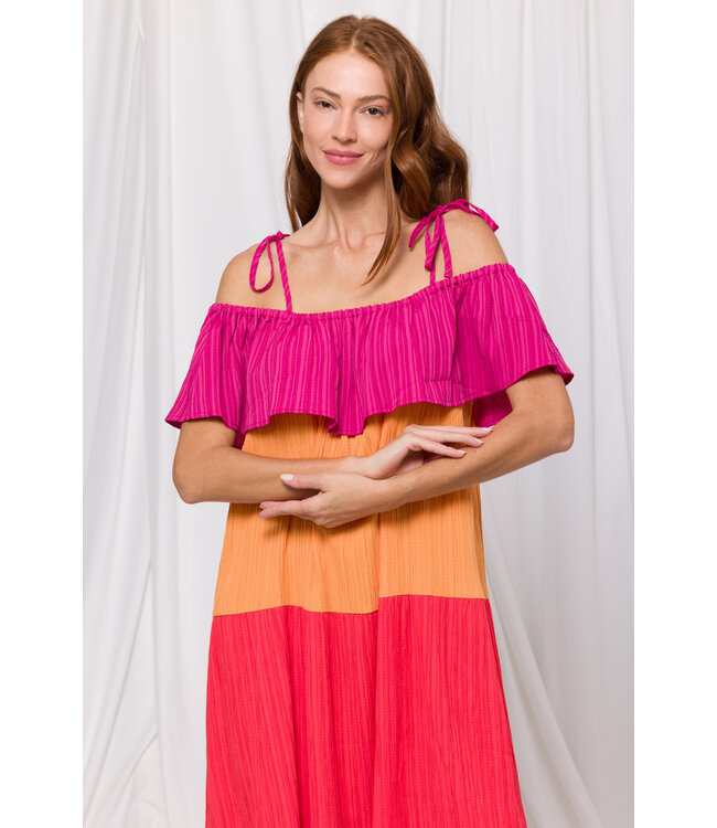 241-52-XDV-W/346 Jurk Fuchsia