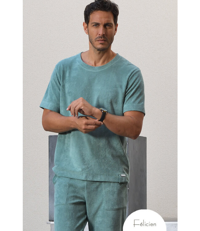 Pilus Felicien Pyjama Bouclé Homme Vert Acier