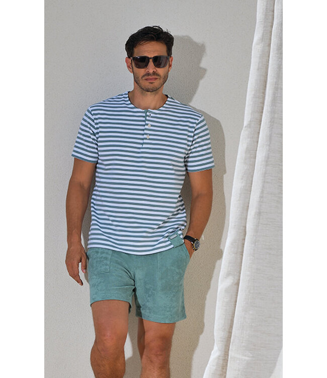 Pilus Felicien Pyjama Court Homme Vert Acier