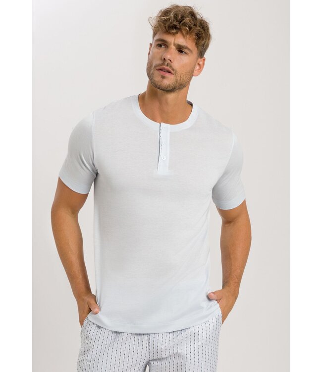 Hanro Carl Shortset Pyjama Glossy Blue Stripe