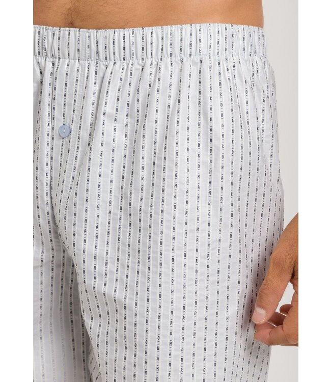 Hanro Carl Shortset Pyjama Glossy Blue Stripe