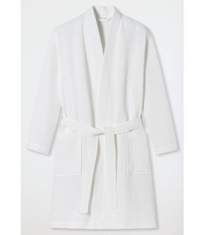 Schiesser Badjas Organic Waffle Cotton White