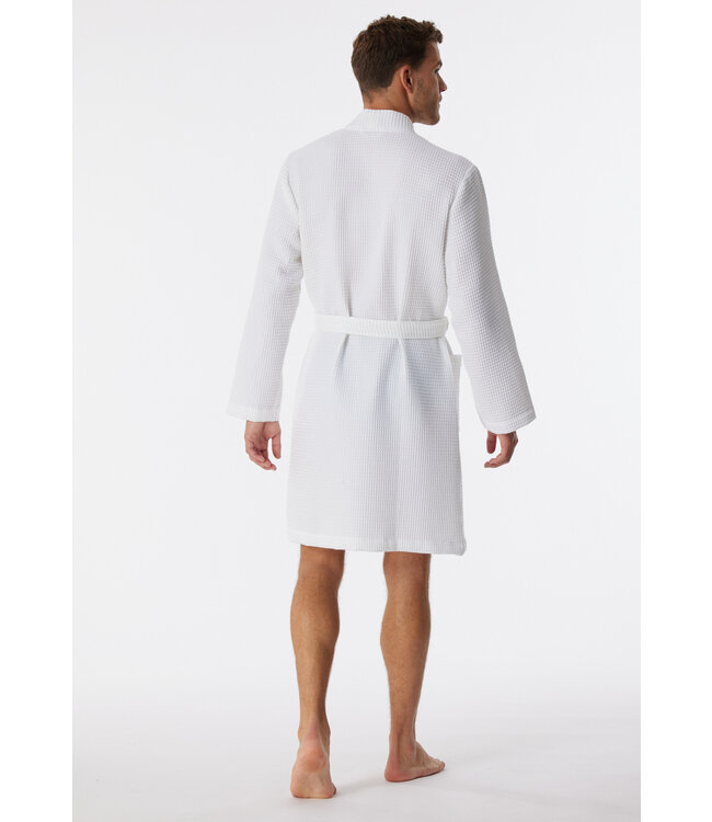 Schiesser Badjas Organic Waffle Cotton White