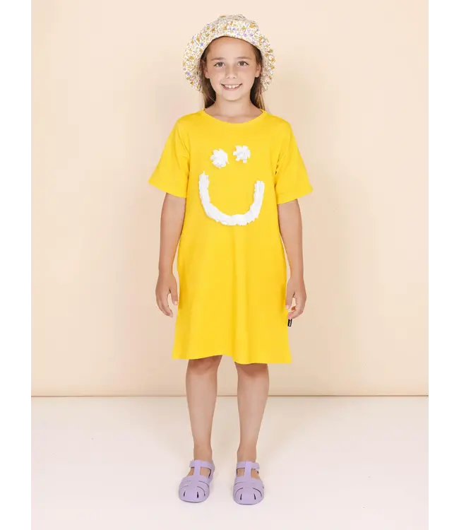 Snurk Creamy Smile YellowT-shirt Dress Kids