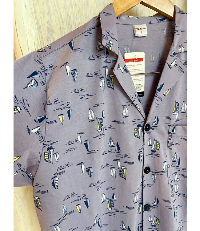 ISA Bodywear Korte Herenpyjama Lilac Sailing