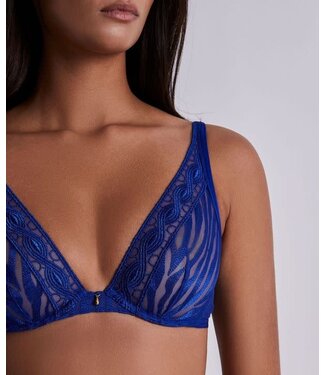 Aubade Paris Wild Pulse Triangle Ultra Plunge Bra Blue Sensation