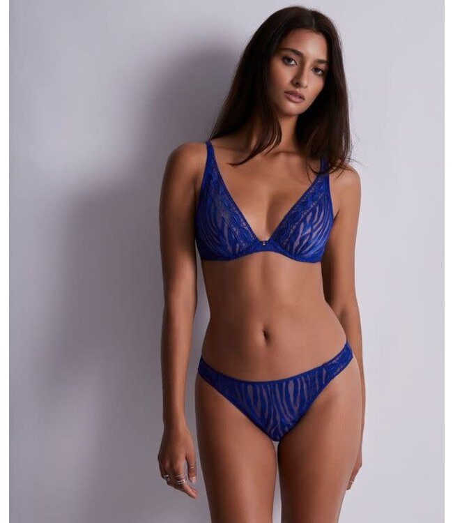 Aubade Paris Wild Pulse Triangle Ultra Plunge Bra Blue Sensation
