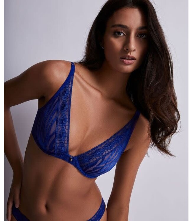 Aubade Paris Wild Pulse Triangle Ultra Plunge Bra Blue Sensation