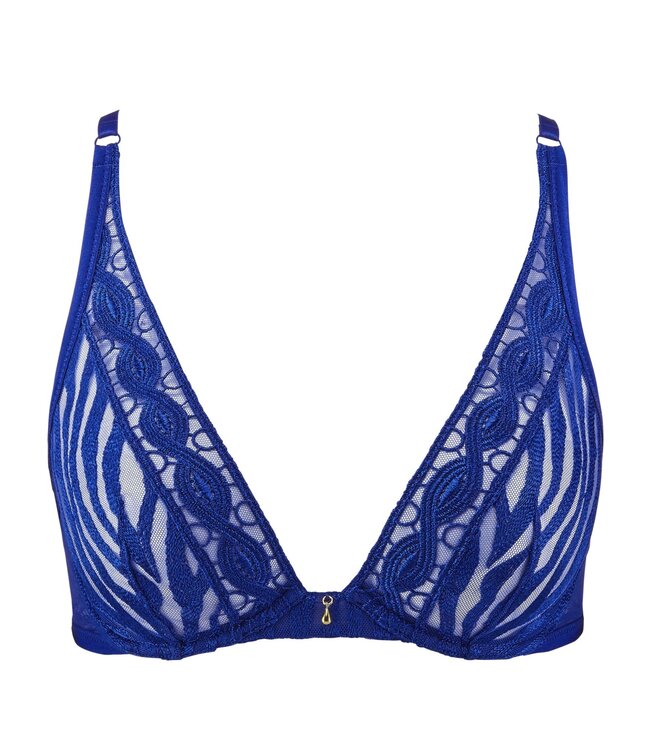 Aubade Paris Wild Pulse Triangle Ultra Plunge Bra Blue Sensation