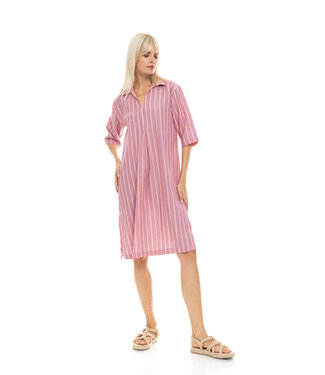 Pink Label Beachwear Dress Long Pink Stripe