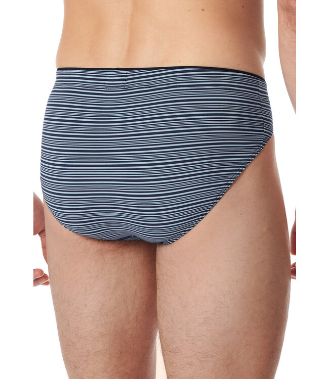 Schiesser Heren Minislip Modaal Blauwgrijs Streep