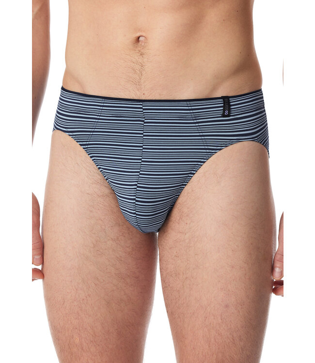 Schiesser Heren Minislip Modaal Blauwgrijs Streep